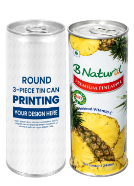 Lon Thiếc In Đựng Nước Trái Cây 240ml (Φ50/ 52 x 133)